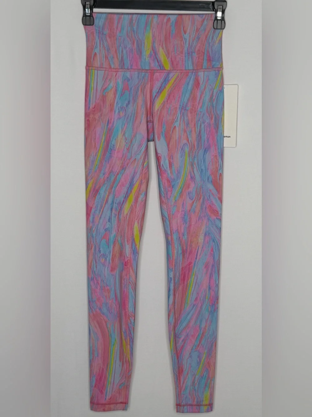 NWT Lululemon Wunder Train HR Leggings - Blue/Pink Marble 28” Sz 4